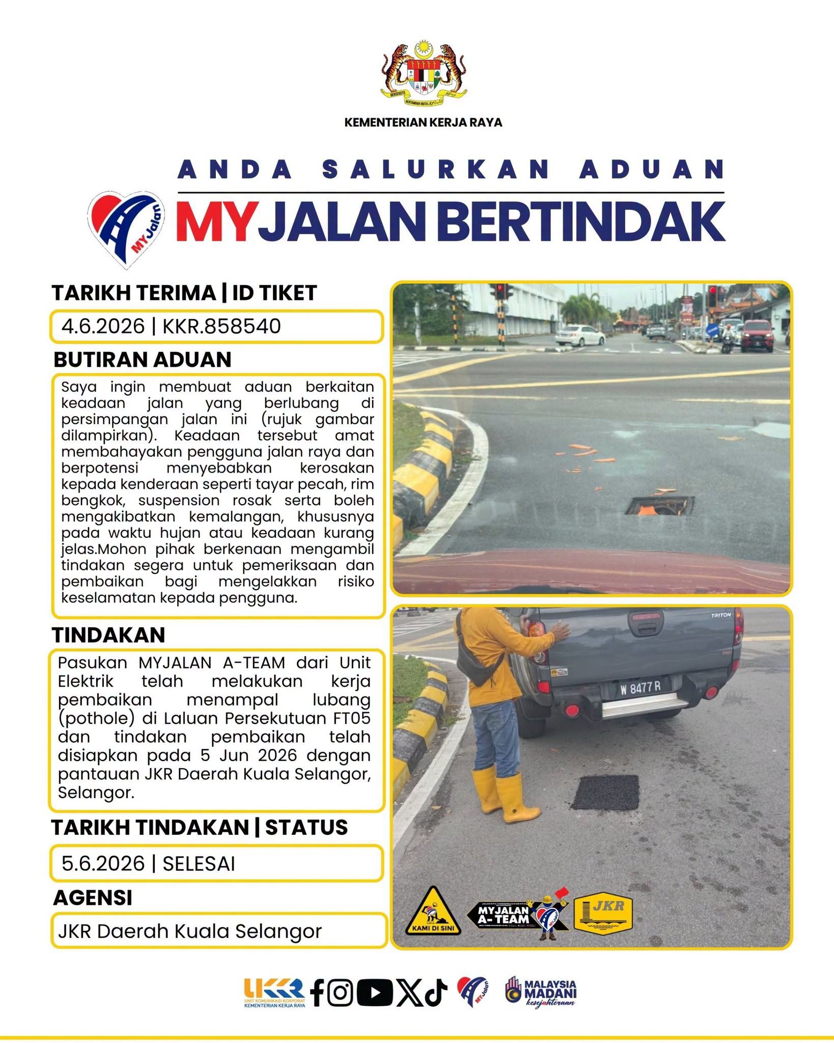 5 Jun 2026 - JKR Daerah Kuala Selangor