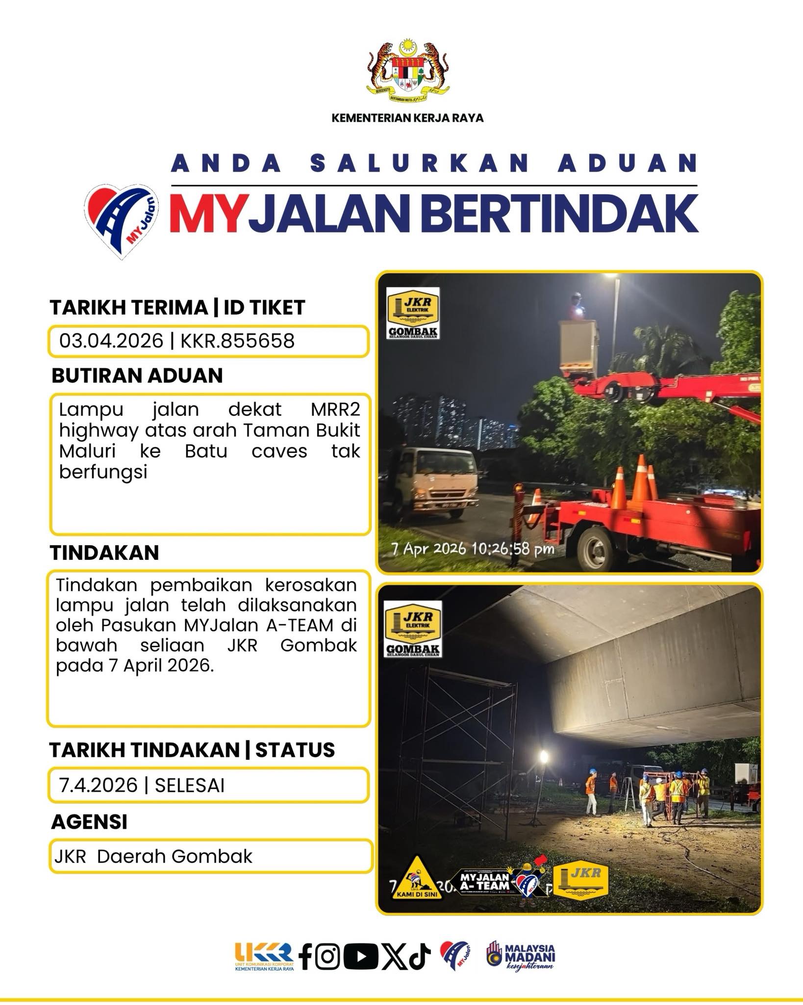 7 Apr 2026 - JKR Daerah Gombak