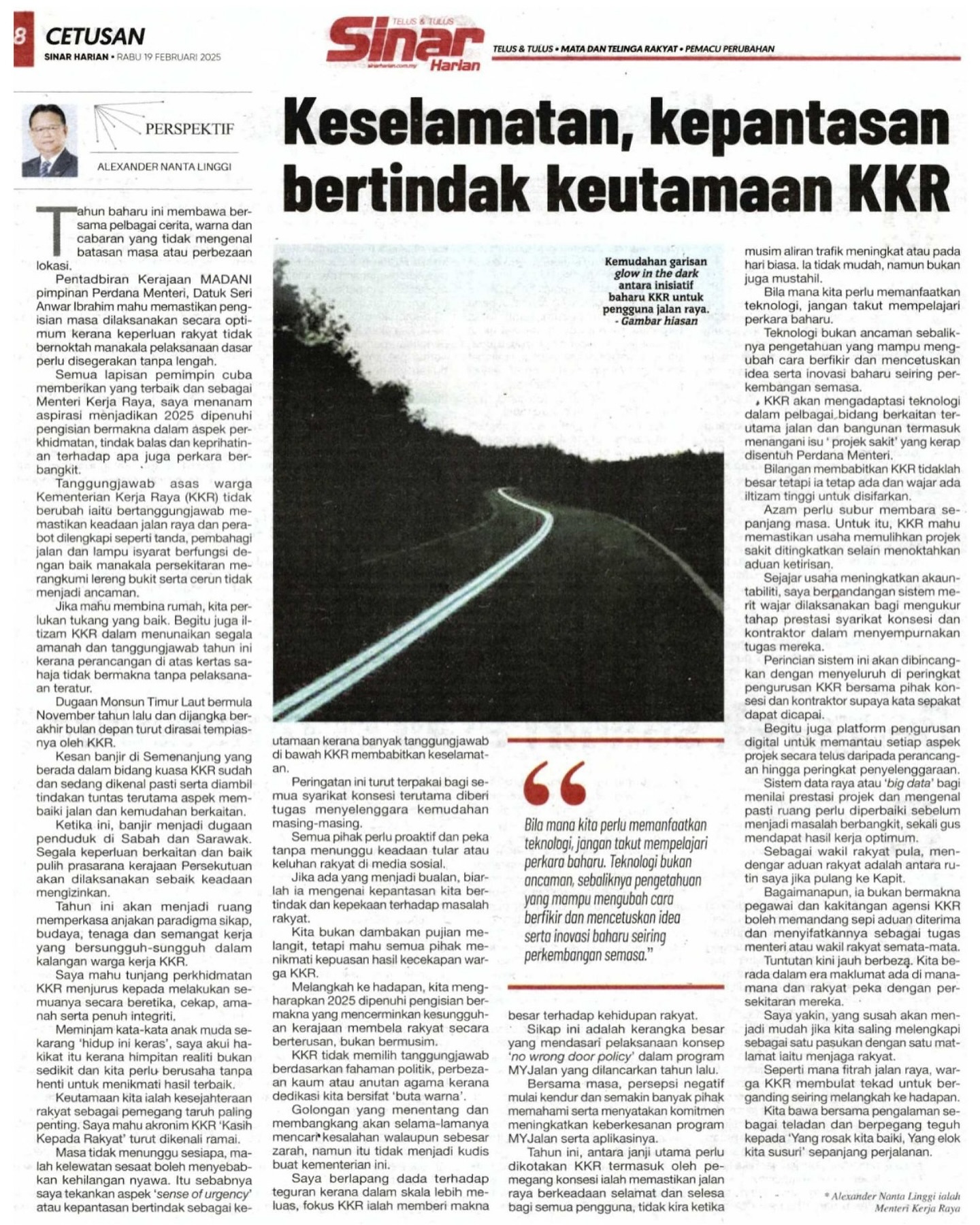 19 Februari 2025, Kuala Lumpur - Keselamatan, kepantasan bertindak keutamaan KKR (Sinar Harian)